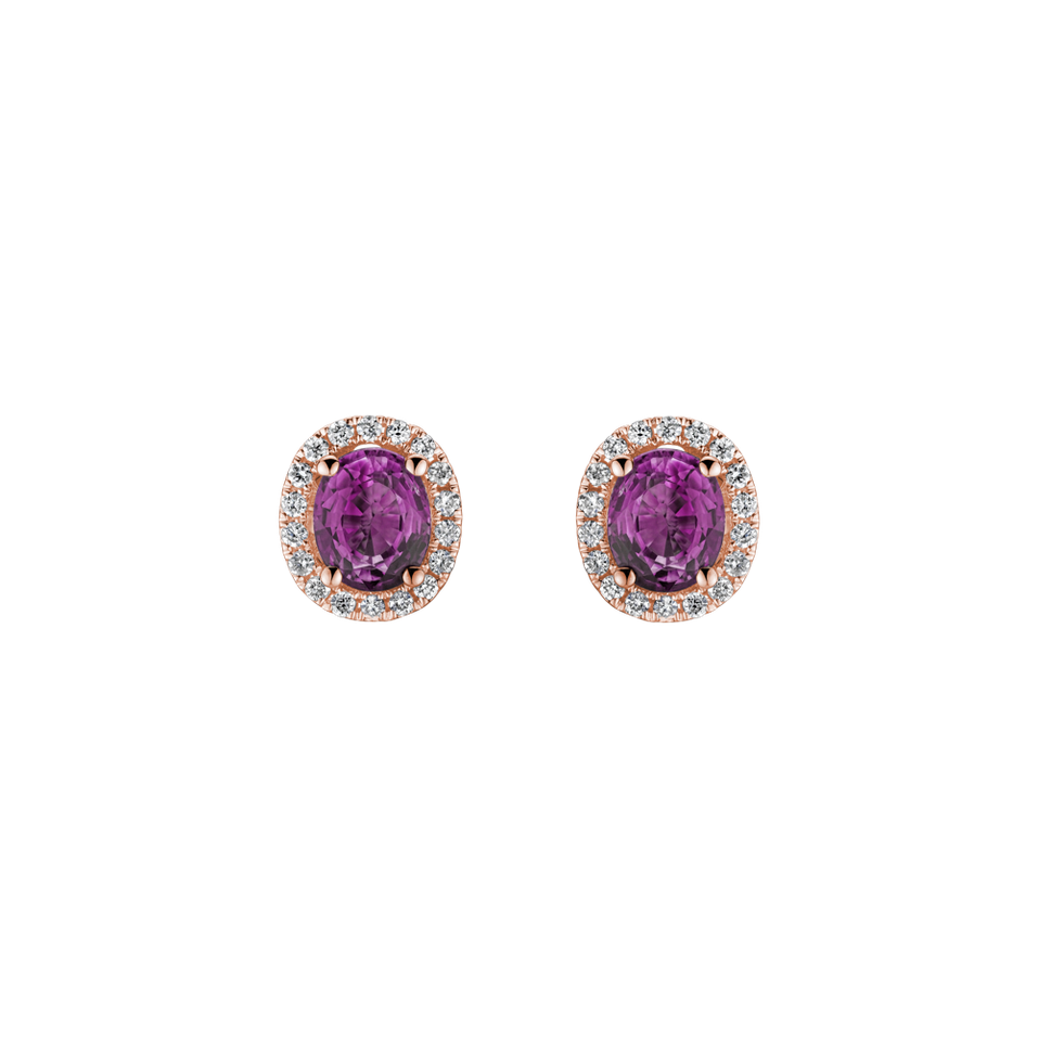 Diamond earrings with Sapphire Imperial Sapphire