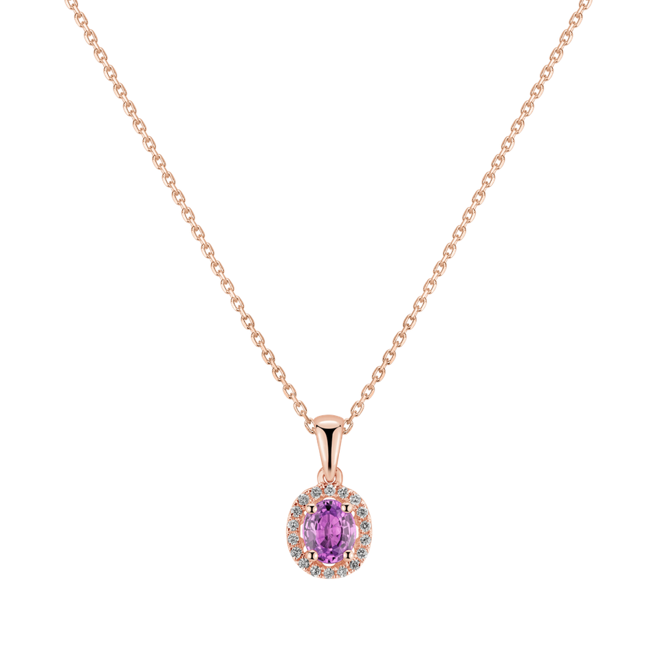 Diamond pendant with Sapphire Princess