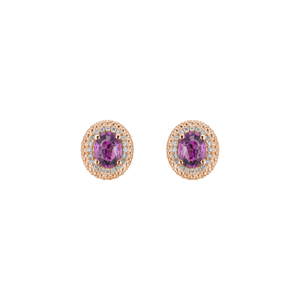 Diamond earrings with Sapphire Royal Sapphire