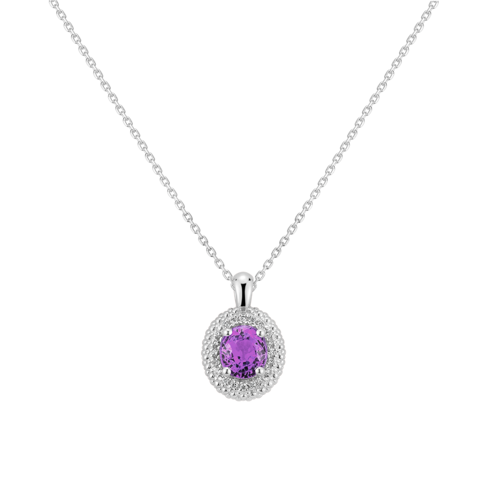 Diamond necklace with Sapphire Pink Princess