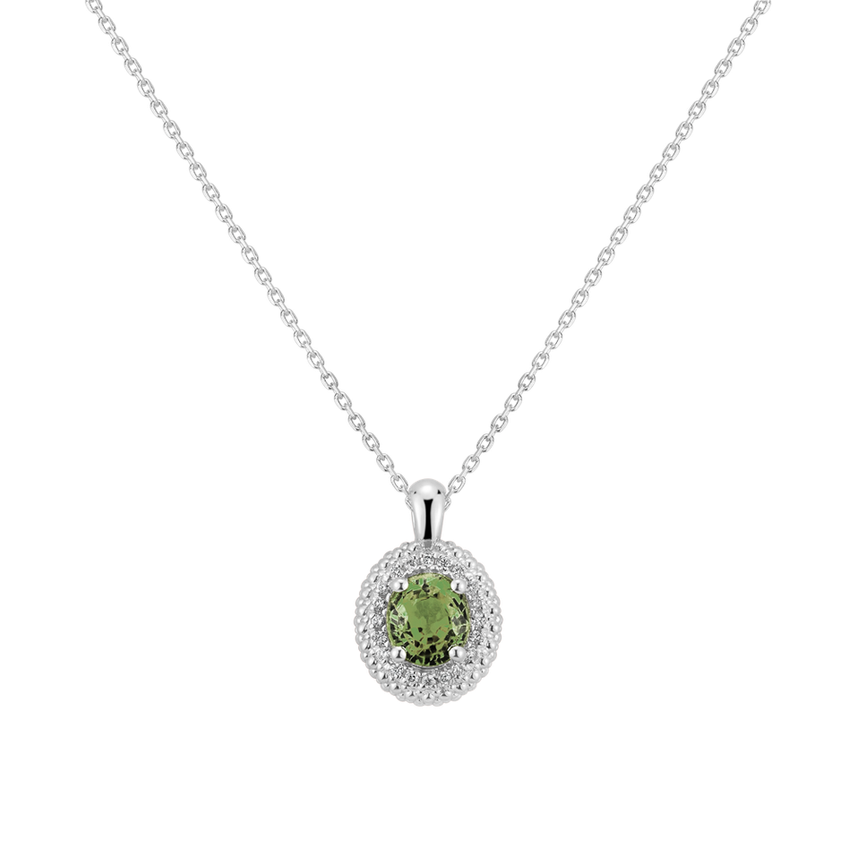 Diamond necklace with Sapphire Green Princess