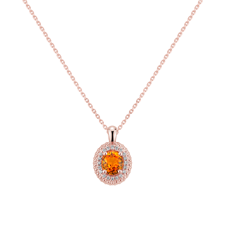 Diamond necklace with Sapphire Orange Princess