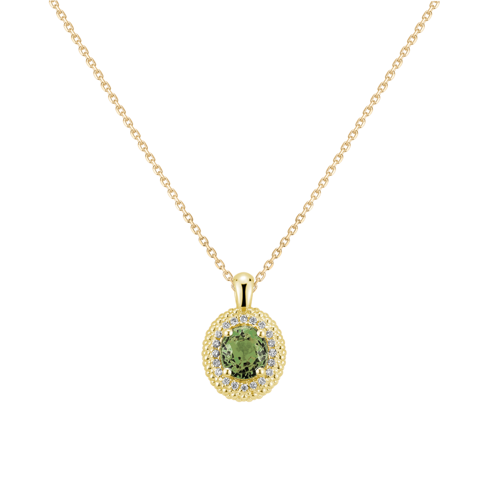 Diamond necklace with Sapphire Green Princess