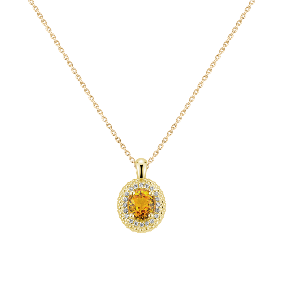 Diamond necklace with Sapphire Yellow Princess