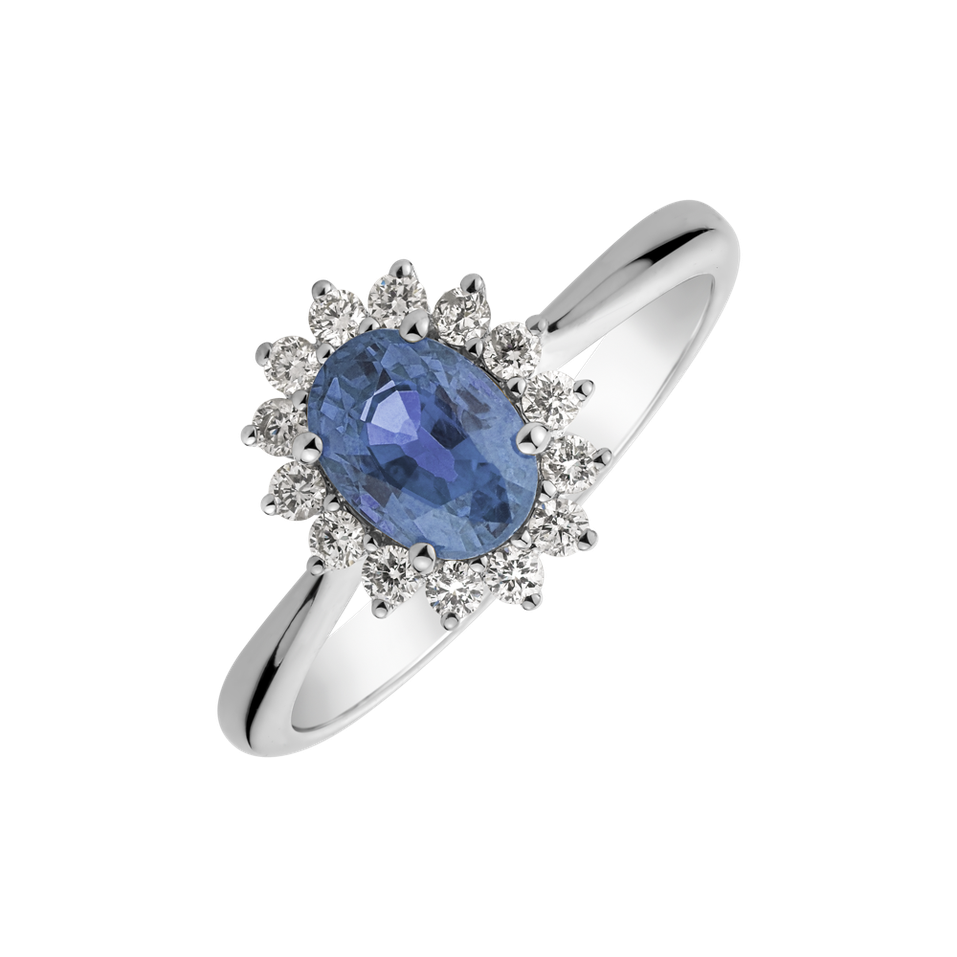 Diamond ring with Sapphire Princess Sparkle