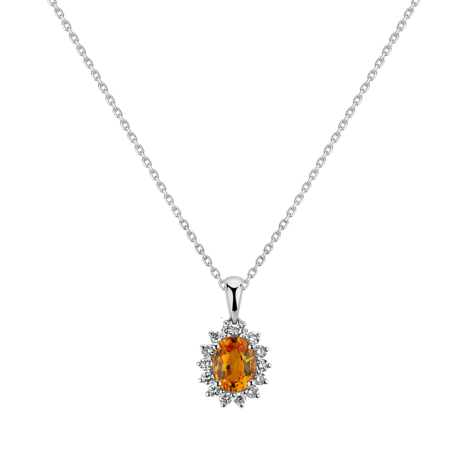 Diamond pendant with Sapphire Princess