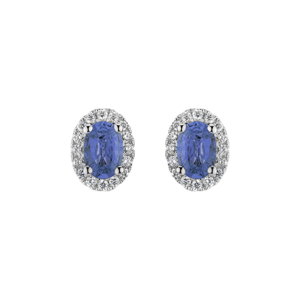 Diamond earrings with Sapphire Princess