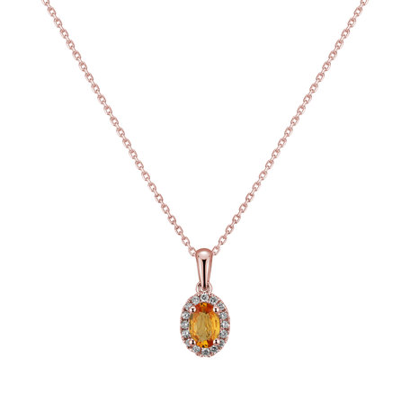 Diamond pendant with Sapphire Princess