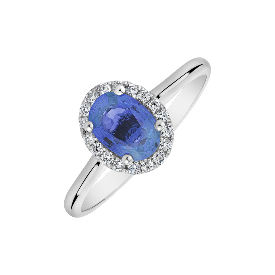 Diamond ring with Sapphire Princess Wish