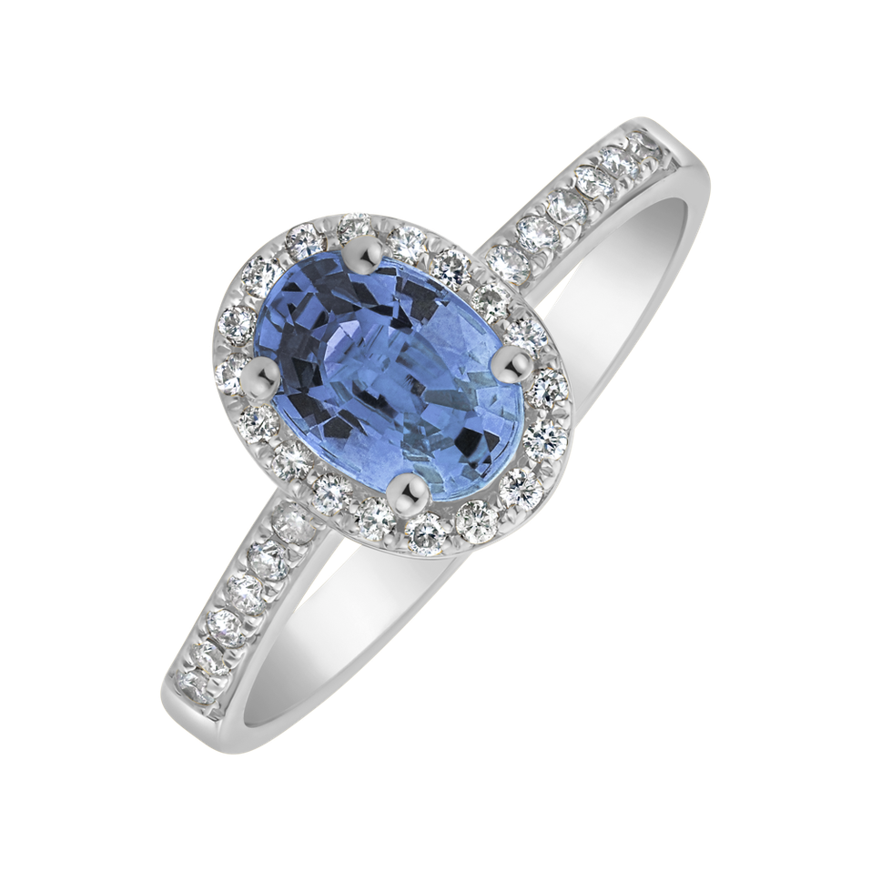 Diamond ring with Sapphire Princess