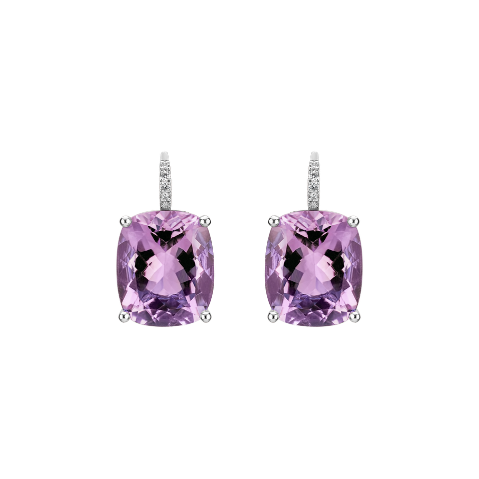 Diamond earrings with Amethyst Apollo