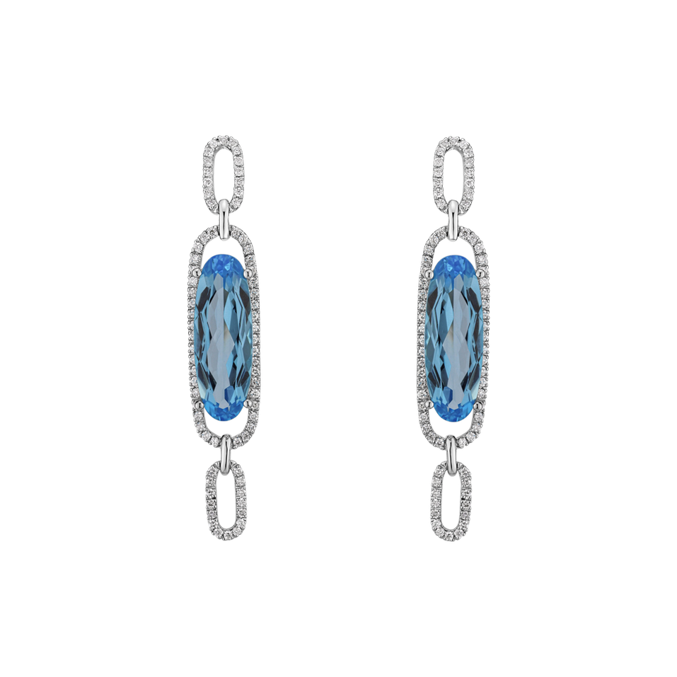 Diamond earrings with Topaz Ardent