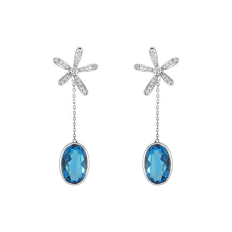 Diamond earrings with Topaz Comfortable Trait