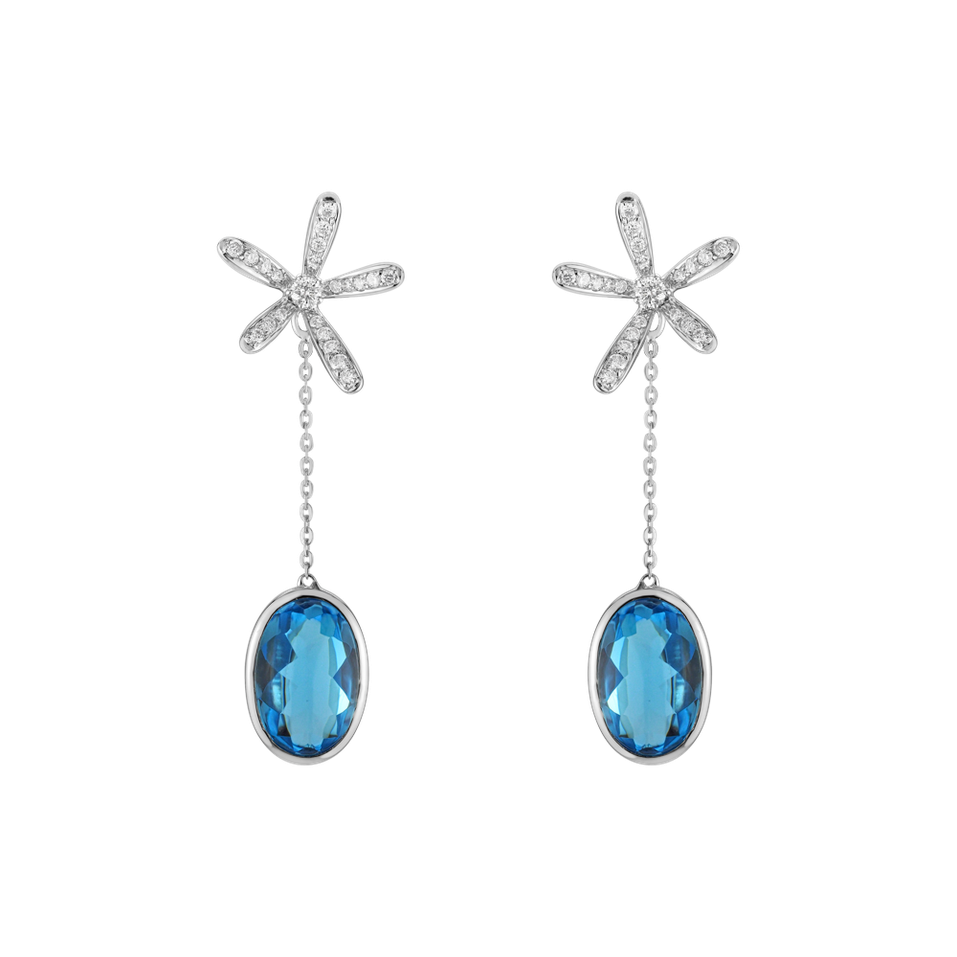 Diamond earrings with Topaz Comfortable Trait