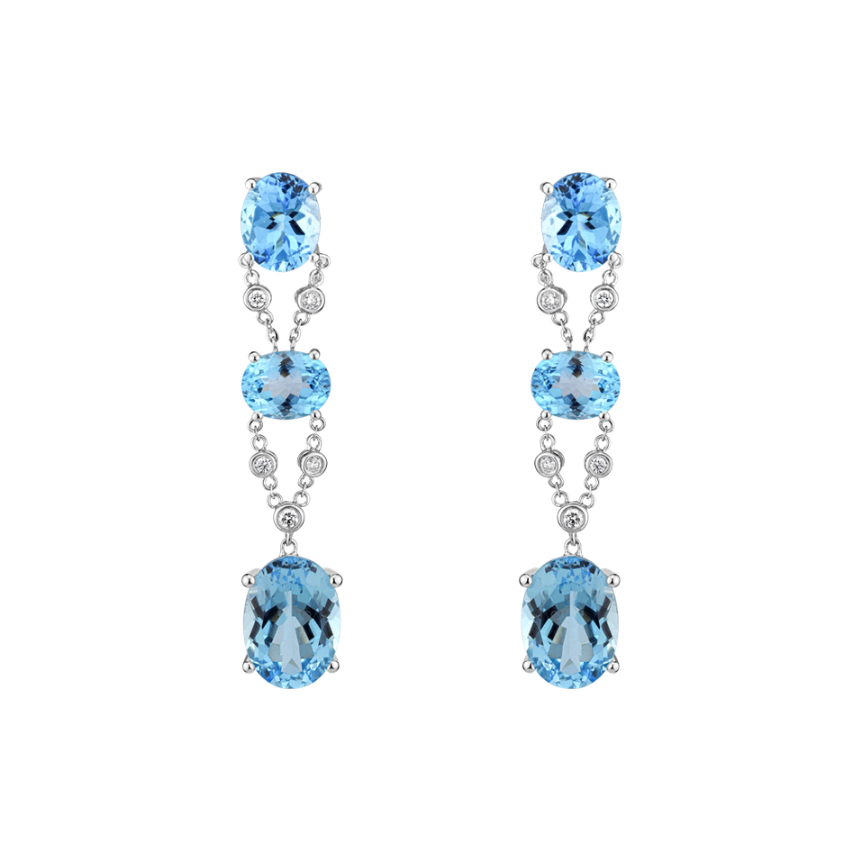 Diamond earrings with Topaz High Resolution