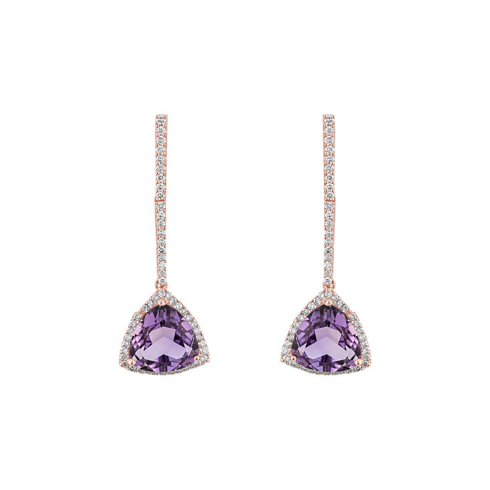 Diamond earrings with Amethyst Abbasid