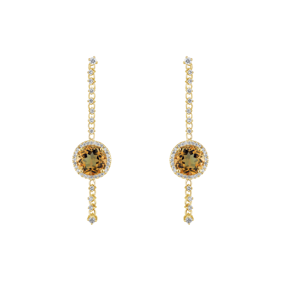 Diamond earrings with Citríne Kirby