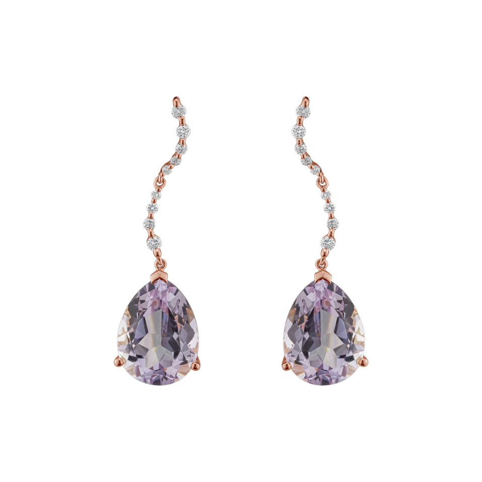 Diamond earrings with Amethyst General Interest