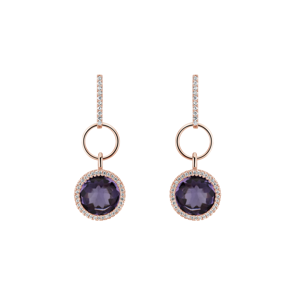 Diamond earrings with Amethyst Precious Light