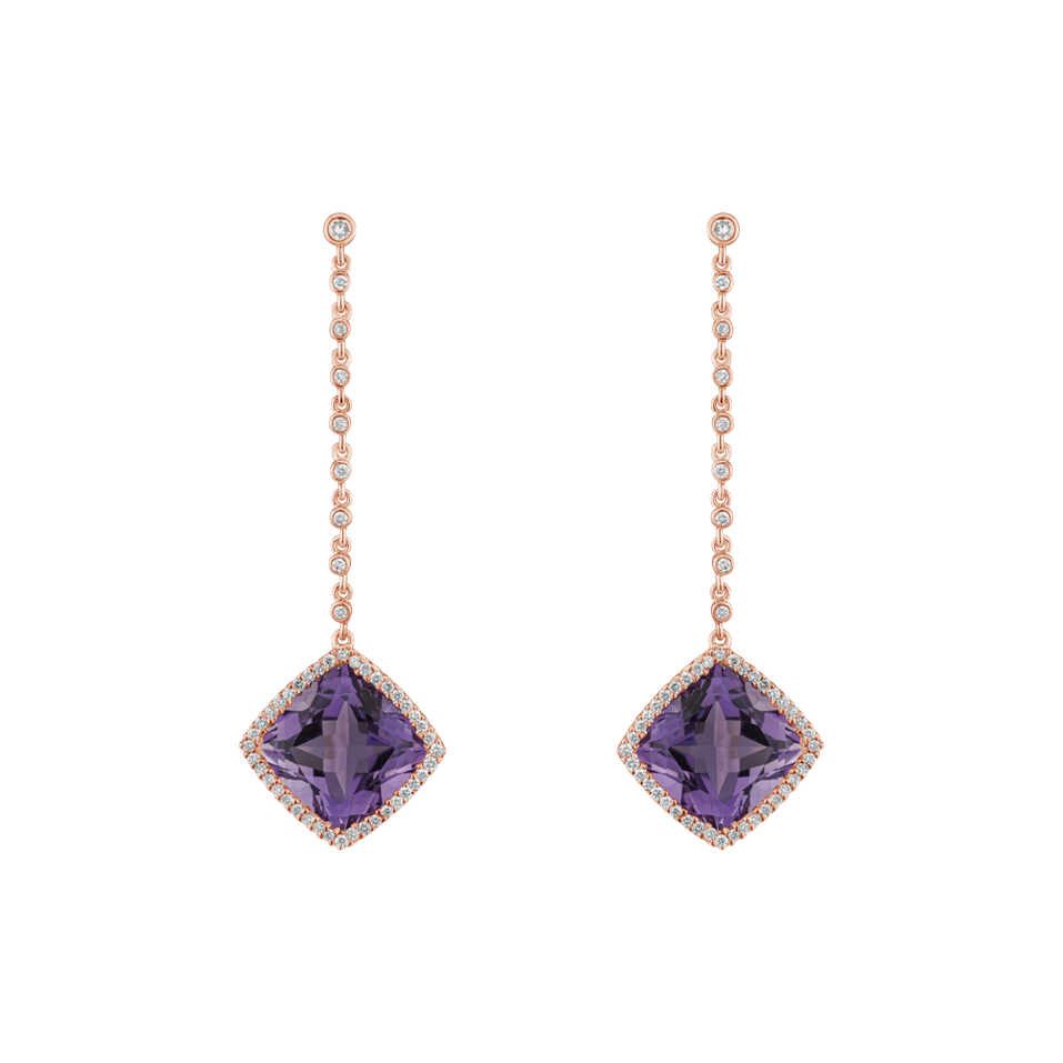 Diamond earrings with Amethyst Product License