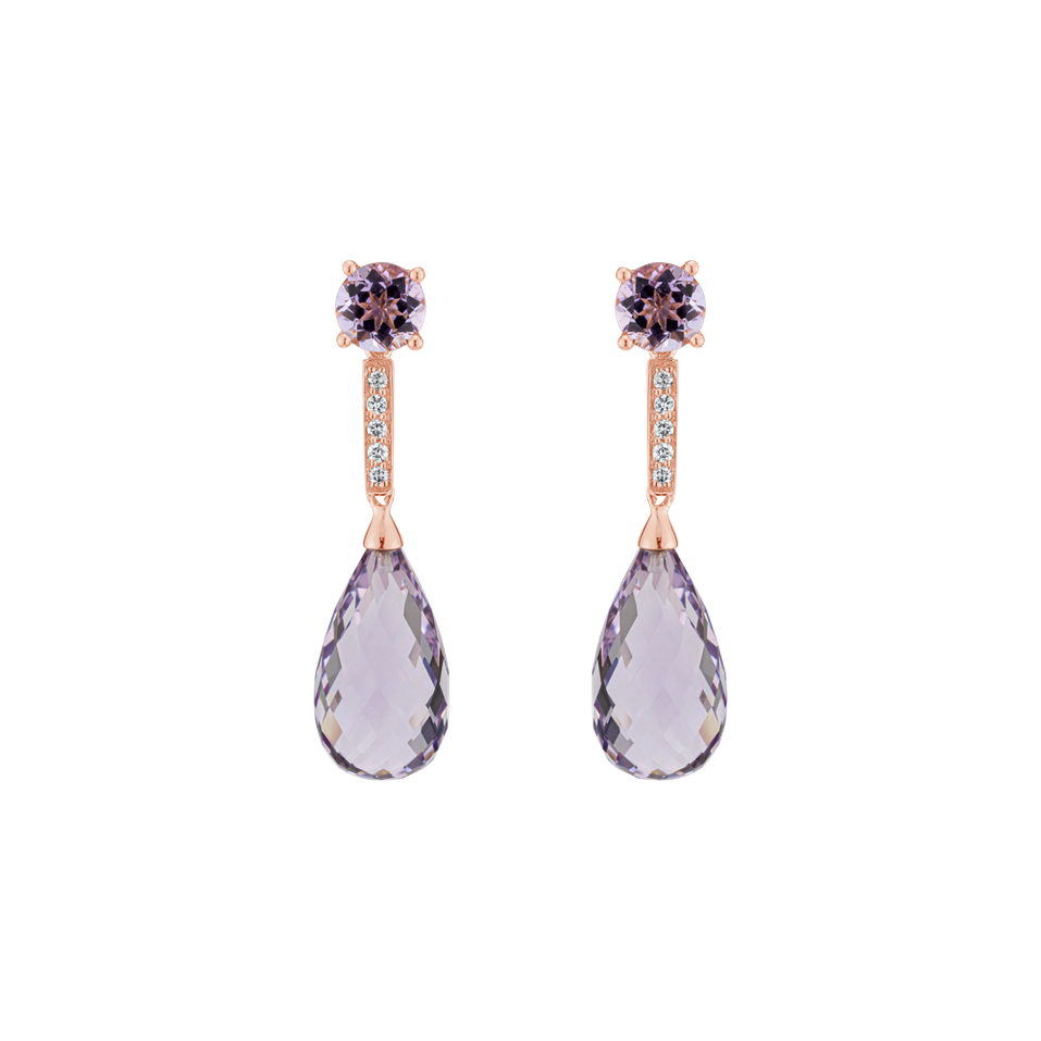 Diamond earrings with Amethyst and Sapphire Designated Constellations