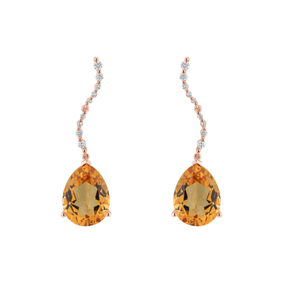 Diamond earrings with Citríne General Interest