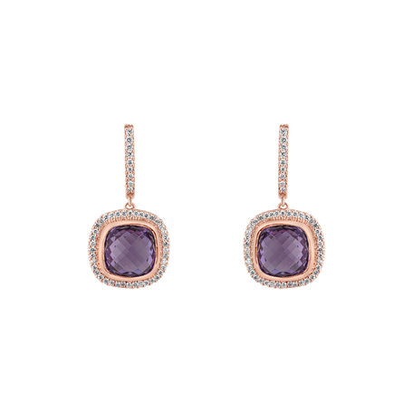 Diamond earrings with Amethyst Act of Appointment