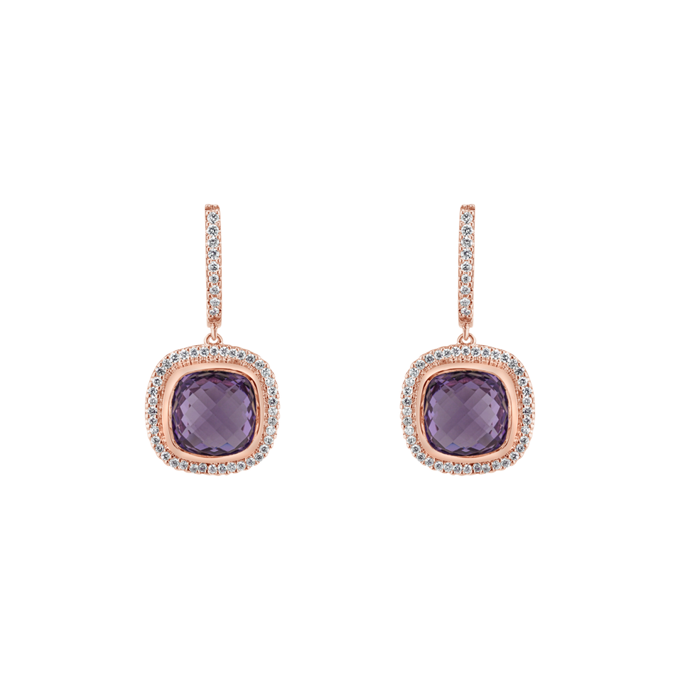 Diamond earrings with Amethyst Act of Appointment