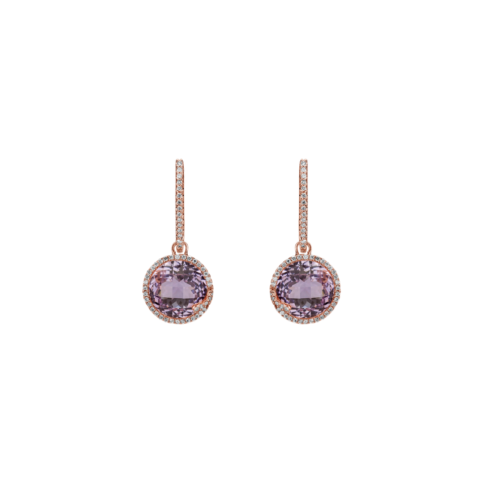 Diamond earrings with Amethyst Snenie Bright