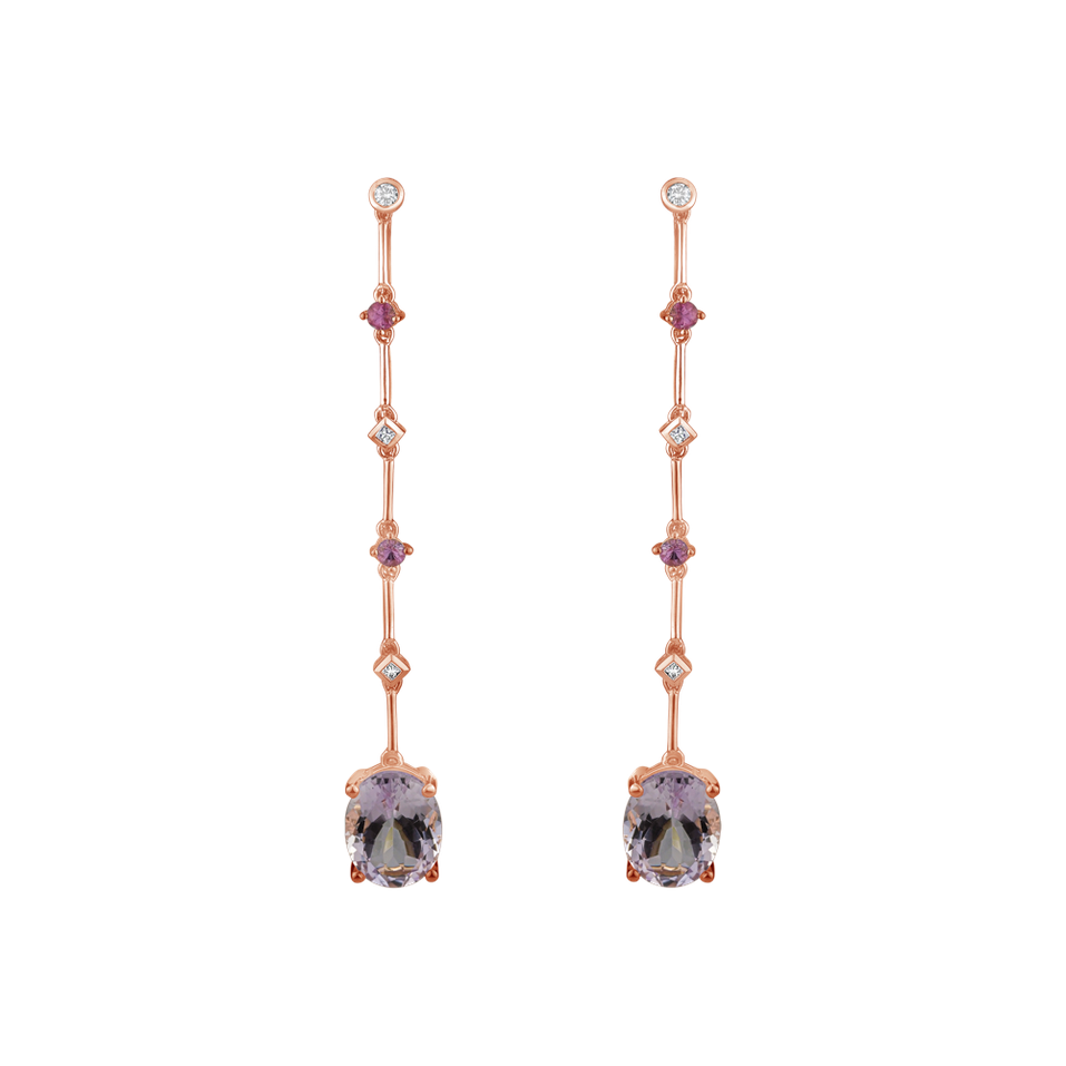 Diamond earrings, Amethyst and Sapphire Conservative Possibility