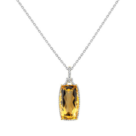 Diamond pendant with Citríne Interactive Session