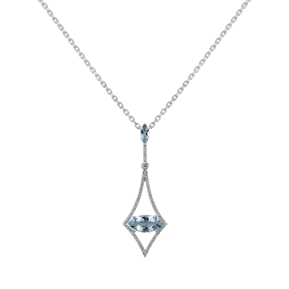 Diamond pendant with Aquamarine Well Health