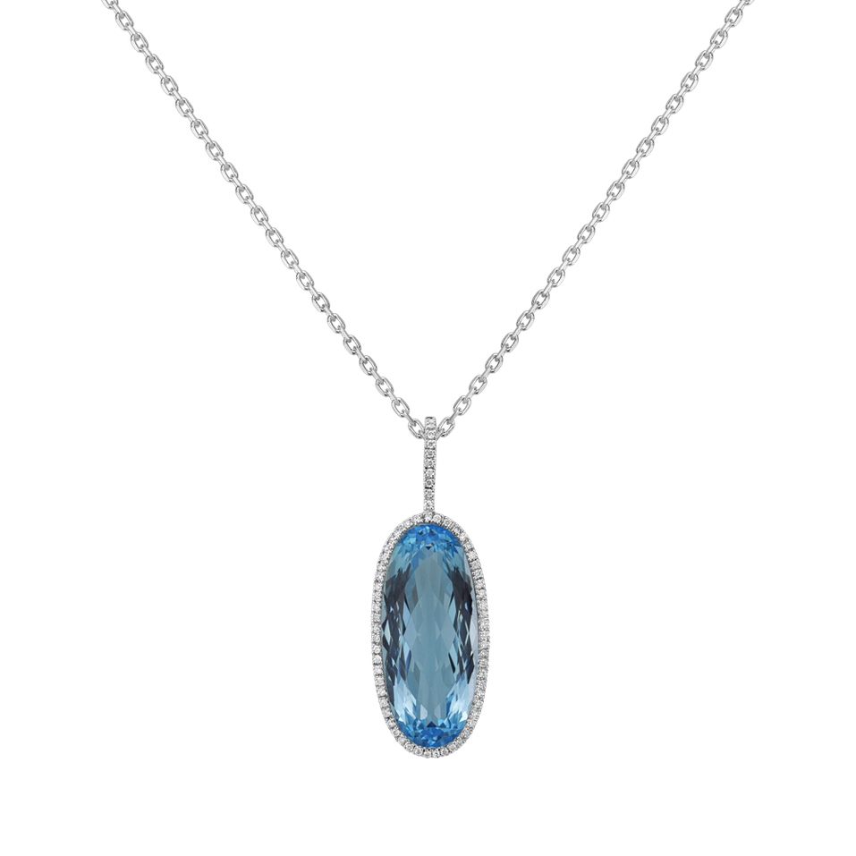 Diamond pendant with Topaz Neverending Sky