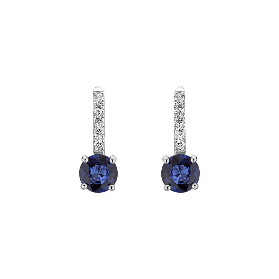 Diamond earrings with Sapphire Fairytale Gentility