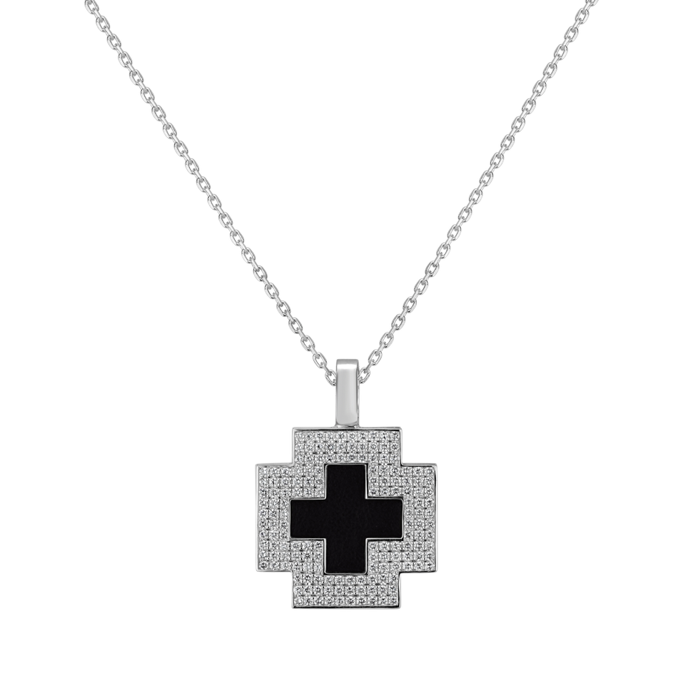 Diamond pendant with Onyx Cross of Mystery