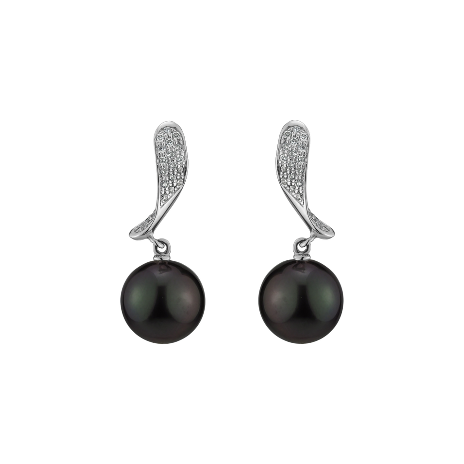 Diamond earrings with Pearl Ocean of Sorrow