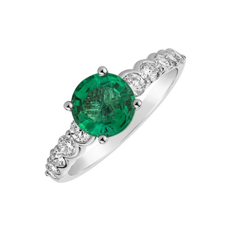 Diamond ring with Emerald Eden Desire