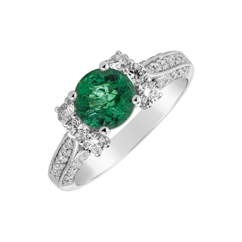 Diamond ring with Emerald Royal Riddle