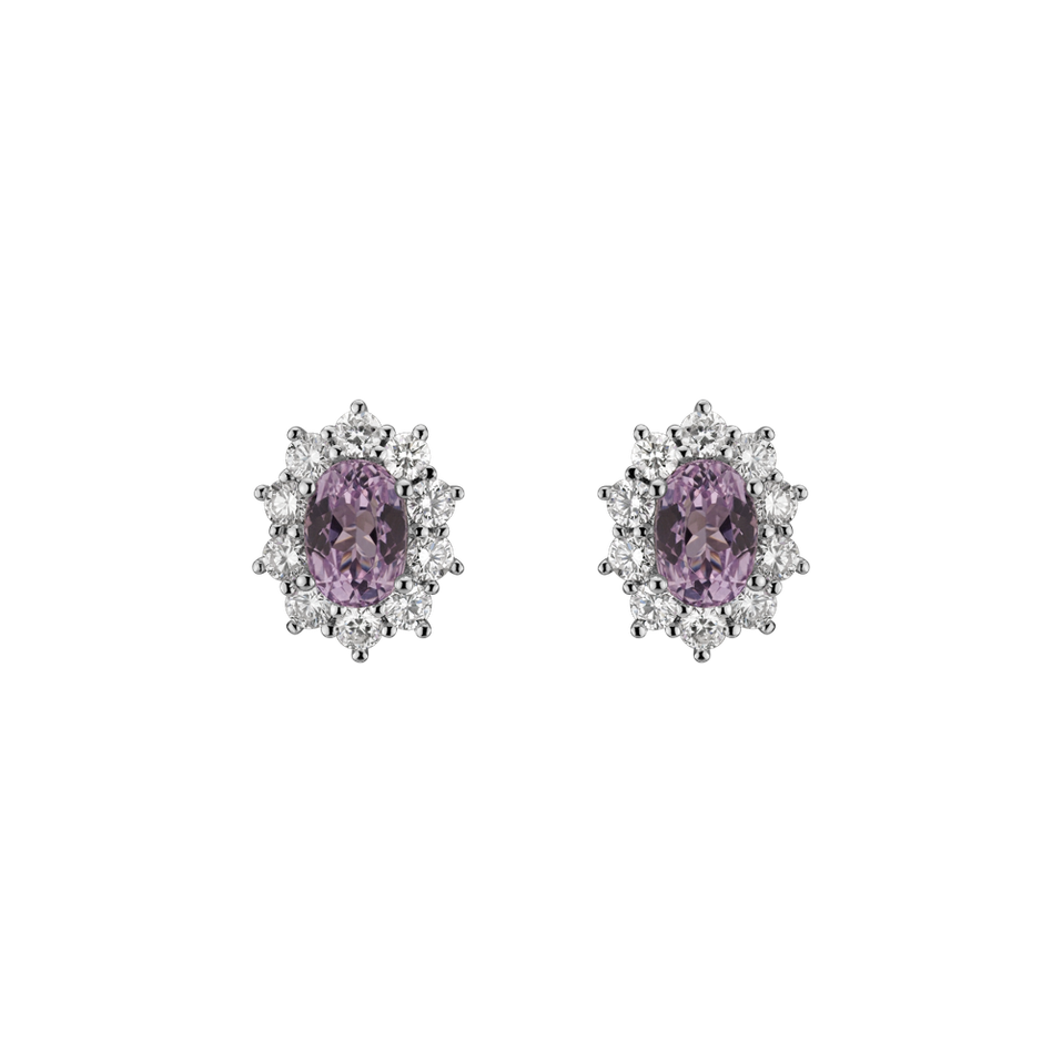 Diamond earrings with Kunzite Moon Witchery