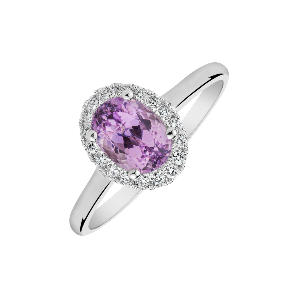 Diamond ring with Kunzite Glory Allegory