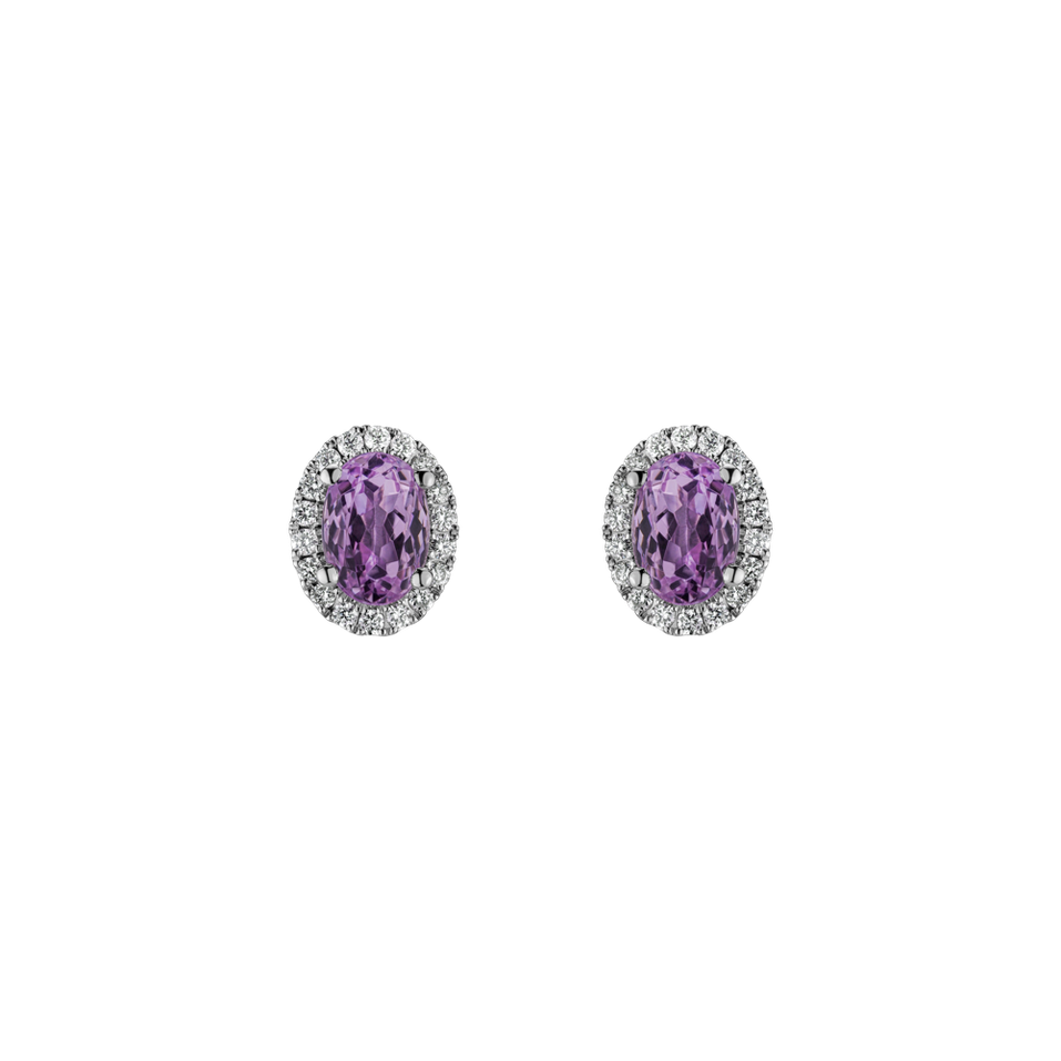 Diamond earrings with Kunzite Imperial Allegory