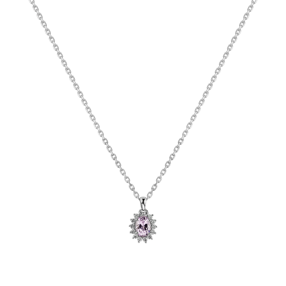 Diamond pendant with Kunzite Princess Sparkle