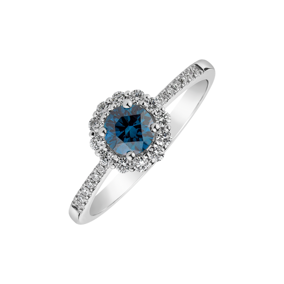 Ring with blue diamonds and white diamonds Dream Sparkle