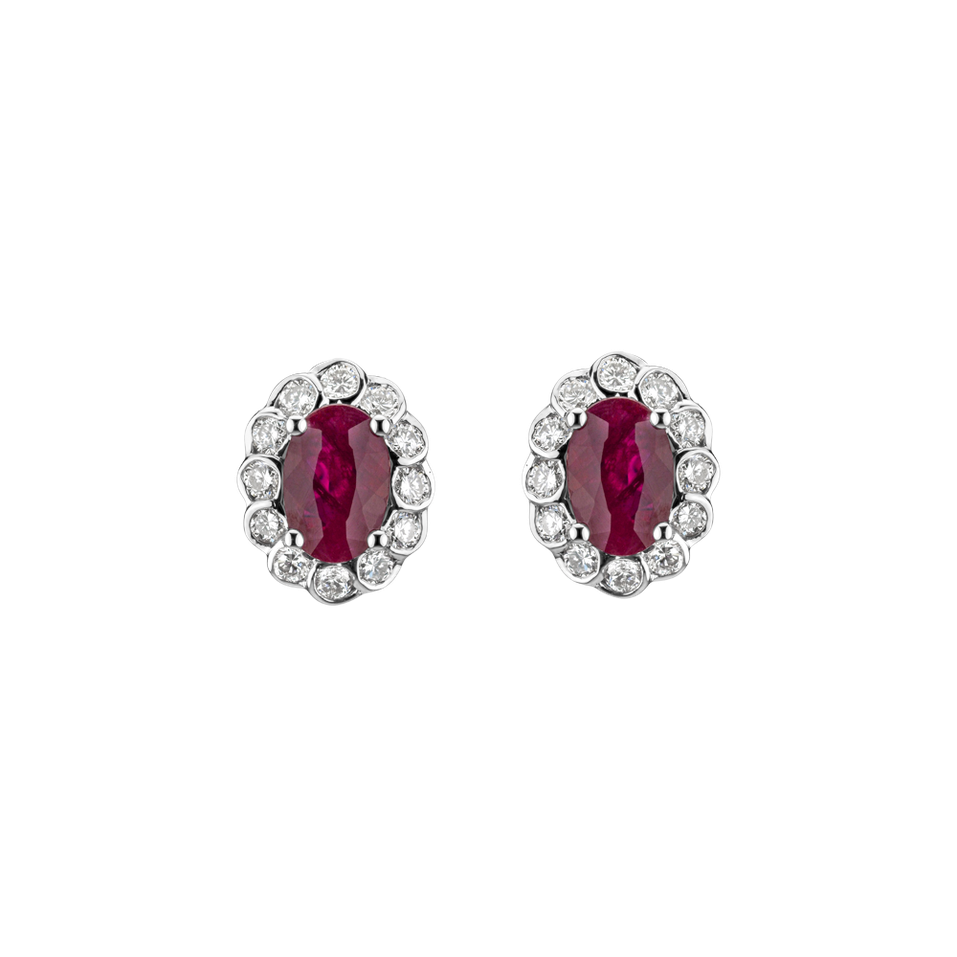 Diamond earrings with Ruby Princess