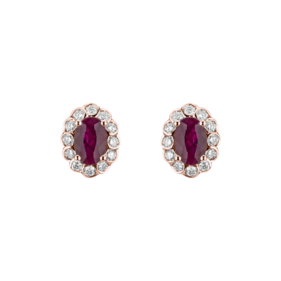 Diamond earrings with Ruby Glamour Princess