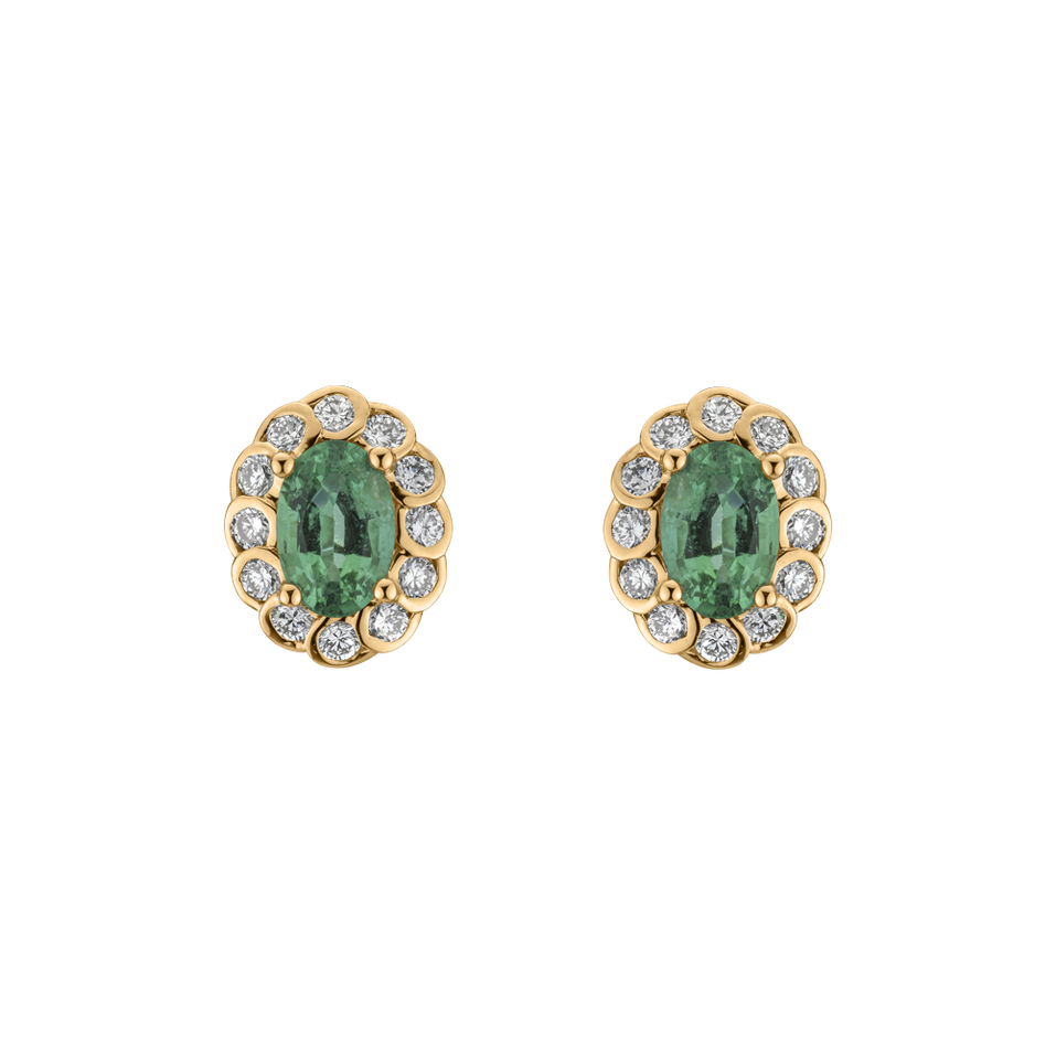 Diamond earrings with Emerald Princess