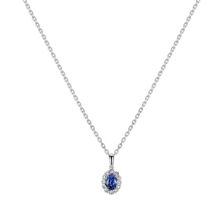 Diamond pendant with Tanzanite Princess