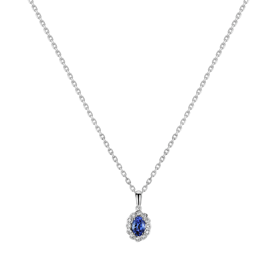 Diamond pendant with Tanzanite Princess