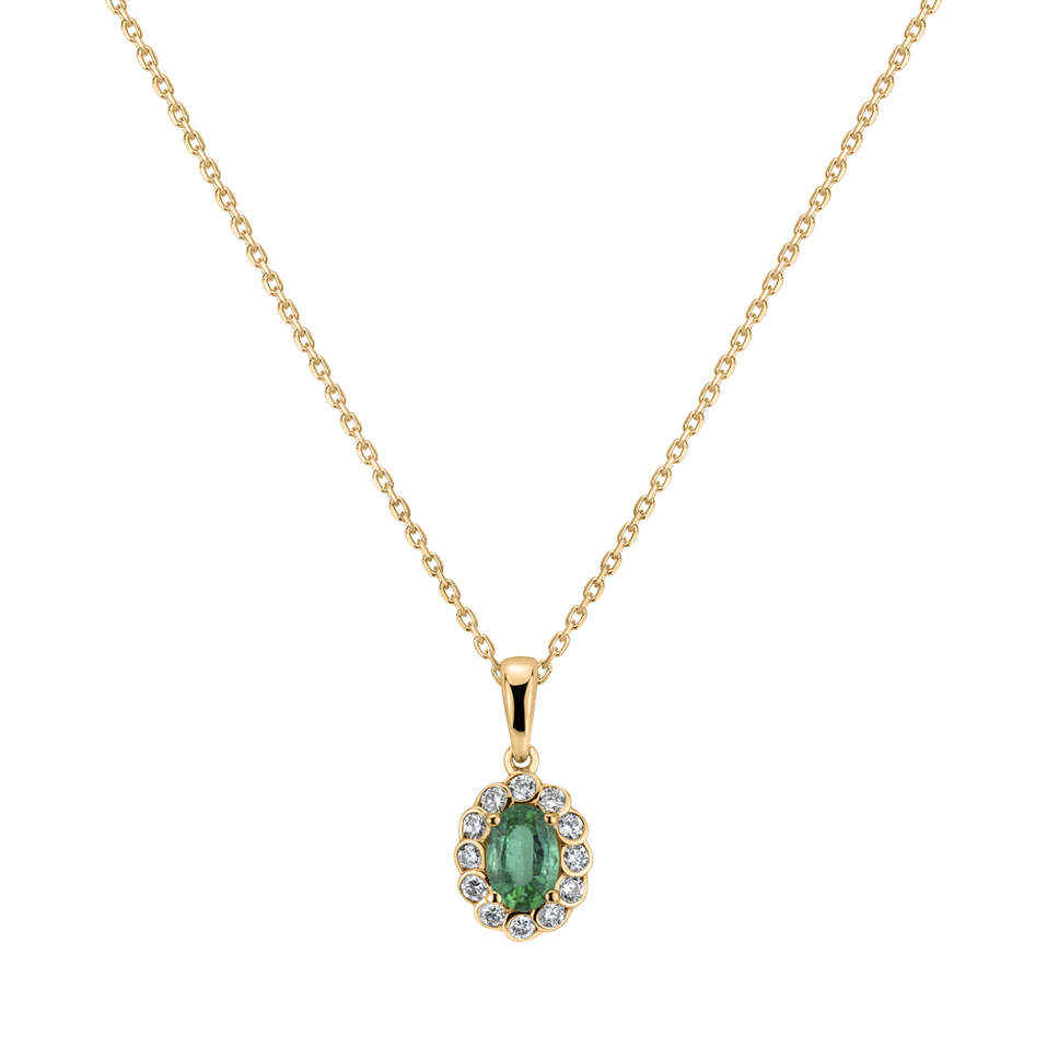 Diamond pendant with Emerald Glamour Princess