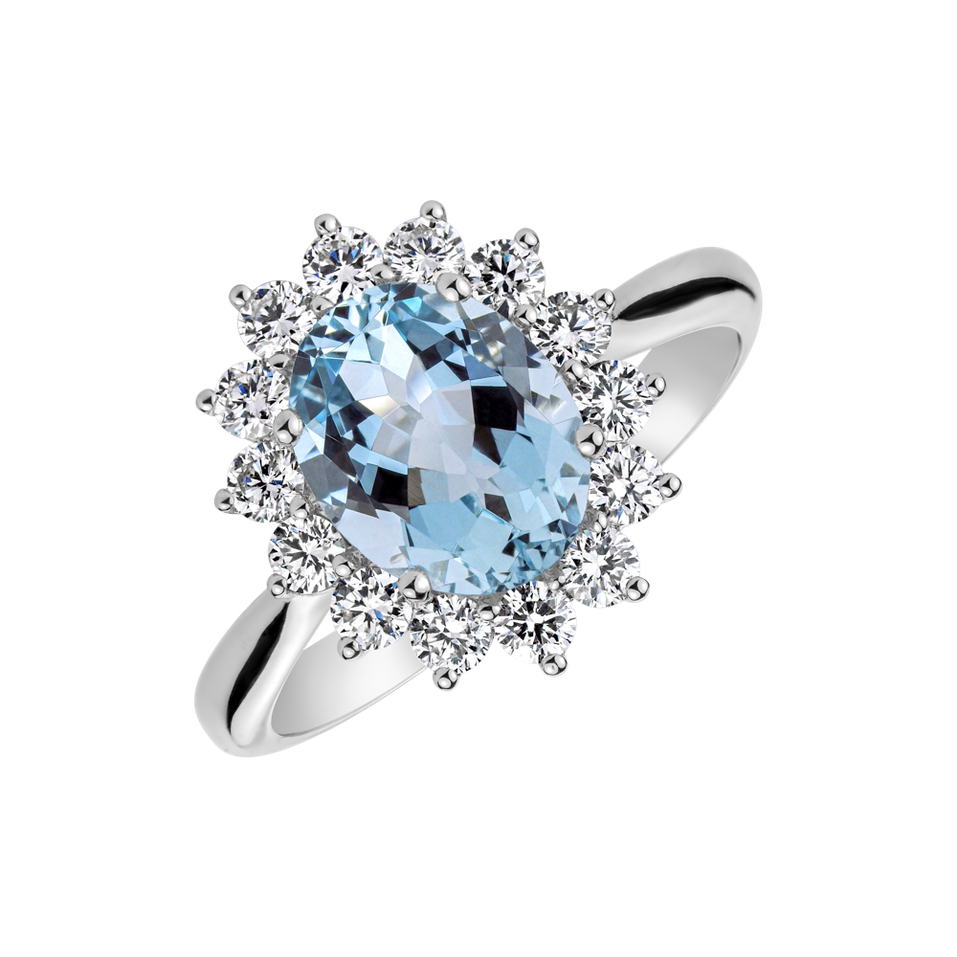 Diamond ring with Aquamarine Fabulous Lady